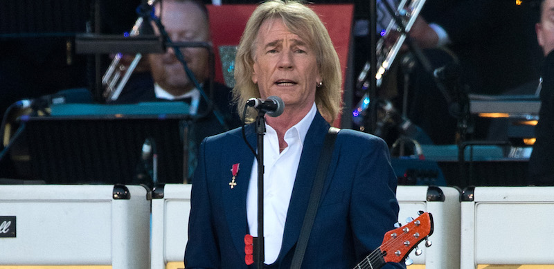 LONDON, ENGLAND - MAY 09: Rick Parfitt of Status Quo performs during a concert on the 70th anniversary of VE Day at Horse Guards Parade on May 9, 2015 in London, England. (Photo by Ben A. Pruchnie/Getty Images) 