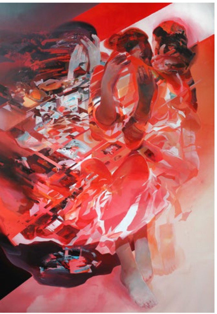 Robert PROCH - Red Dress - 2016 - acrilico su tela - - courtesy Galleria Wundernkammern