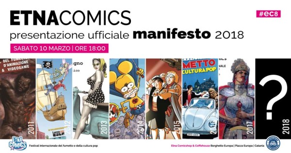 Locandina presentazione ufficiale Manifesto Etna Comics 2018