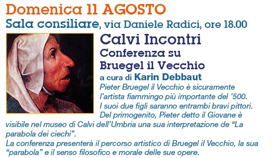 Depliant Calvi Festival conferenza su Bruegel Il Vecchio