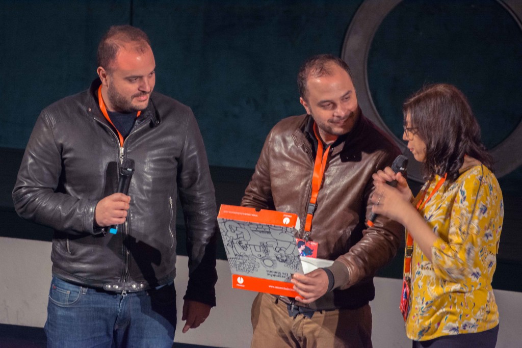 Magma 2019 - Premiazione gemelli Urso (da sinistra a destra Bruno e Fabrizio Urso, e Giulia Iannello)
