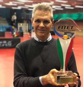 Il presidente Giorgio Quartuccio con la Coppa Italia vinta a Terni nel 2019