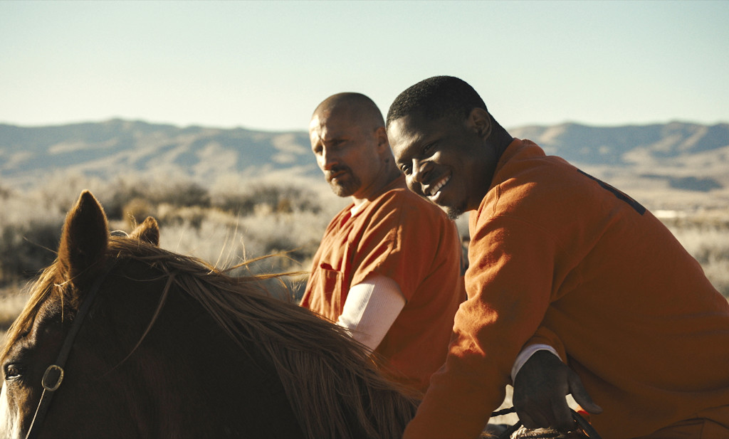 Matthias Schoenaerts (left) as Roman Coleman and Jason Mitchell (right) as Henry in Laure de Clermont-Tonnerre’s THE MUSTANG, a Focus Features release. Credit : Focus Features 