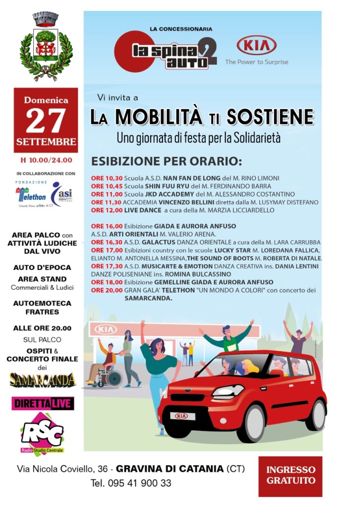 “La mobilità ti sostiene”, il nuovo evento solidale del Coordinamento Telethon Catania.