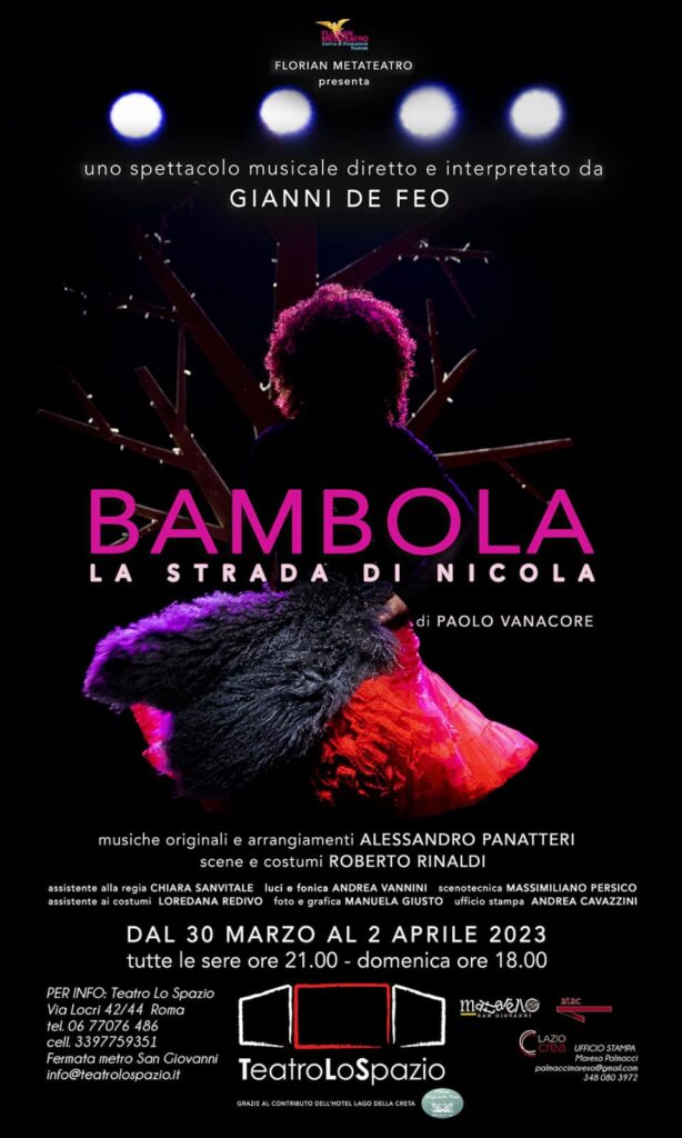 “BAMBOLA – LA STRADA DI NICOLA”, scritto da Paolo Vanacore, interpretato e diretto da Gianni De Feo, in scena al Teatro Lo Spazio