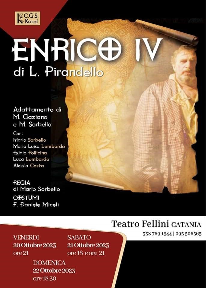 Al Teatro Fellini Mario Sorbello è Enrico IV di Luigi Pirandello