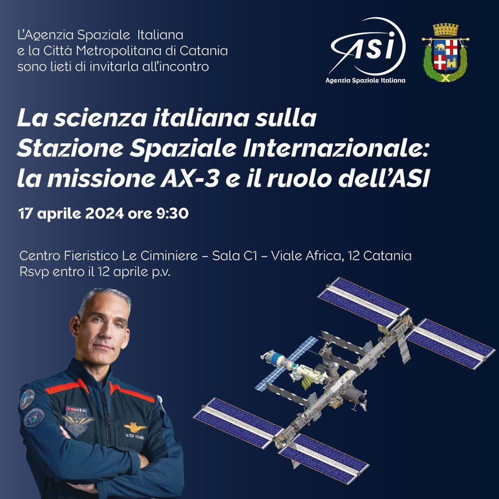 A Catania l’incontro con l’Agenzia Spaziale Italiana e l’astronauta Walter Villadei