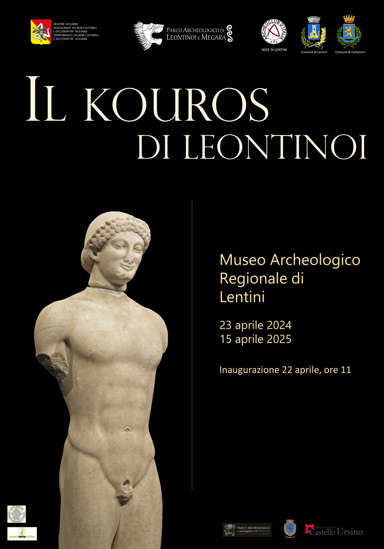 La Statua del Kouros sarà esposta nel museo archeologico di Lentini, il 22 aprile l’inaugurazione