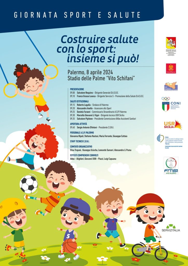 Costruire salute con lo sport, lunedì giornata dedicata ai giovani a Palermo